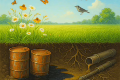 Vacant land looks perfect on the top but an environmental assessment would find problems underneath Vacant land looks perfect on the top but an environmental assessment would find problems underneath