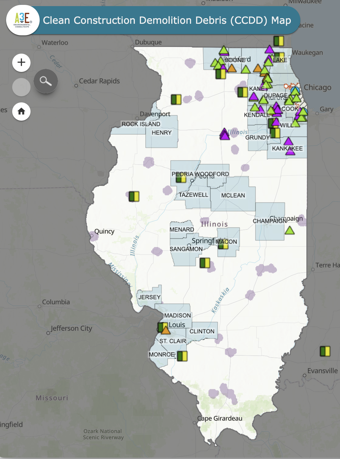 Illinois CCDD Map for Civil Engineers